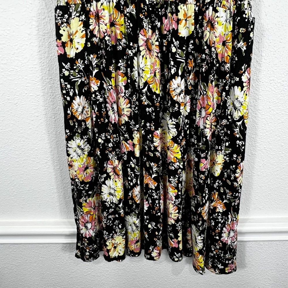 Lane Bryant Fit Flare Dress Womens 10 12 Floral Midi Pockets Rayon Cottagecore - Picture 13 of 16